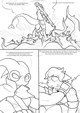 anthro clothed clothing debris dialogue eyewear eyewear_on_head female goggles goggles_on_head group gun gun_smoke looking_at_another ranged_weapon rocket_launcher smoke text trio weapon wielding_weapon wood bruhman33 fallout microsoft nintendo pokemon elliana_(straviios) alolan_form alolan_vulpix flygon generation_2_pokemon generation_3_pokemon generation_7_pokemon legendary_pokemon lugia pokemon_(species) regional_form_(pokemon) 2025 absurd_res comic english_text hi_res line_art monochrome sketch