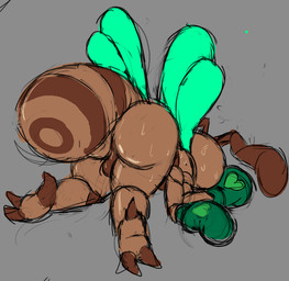 ant_drone anthro arthropod_abdomen ass_up backsack balls bodily_fluids boxing_gloves clothing genitals handwear knockout lying male multi_limb on_front solo sweat unconscious wings zuzu_bug stripped_down anthony_(zuzu) ant arthropod hymenopteran insect