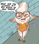 anthro bovid caprine clothing dawn_bellwether dirty disney domestic_sheep english_text eyewear female fur hi_res hooves inmates_clothing mammal orange_jumpsuit panties prison sassy sheep shower solo soulcentinel text underwear wool_(fur) zootopia