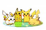 ambiguous_gender black_eyes eyes_closed feral group looking_at_viewer open_mouth simple_background sleeping white_background ssalbulre nintendo pokemon generation_1_pokemon mammal pikachu pokemon_(species) rodent 2017 3:2 digital_media_(artwork)