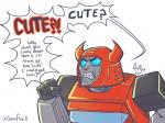 angry autobot blue_eyes curved_horn dialogue fist horn humor machine male not_furry simple_background solo teeth text xgemfirex hasbro takara_tomy transformers cliffjumper cybertronian humanoid robot robot_humanoid 4:3 digital_media_(artwork) english_text