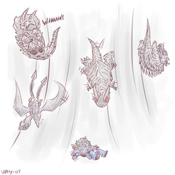 ambiguous_gender blue_body blue_eyes fangs feral grey_body group horn humor lying machine male multi_tail multicolored_body open_mouth red_body red_eyes simple_background spikes tail teeth white_background wings vipery-07 hasbro takara_tomy transformers optimus_prime alien dinobot_(species) humanoid robot 1:1 absurd_res hi_res