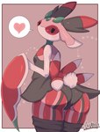 antennae_(anatomy) blush bunny_costume butt clothing costume female heart_symbol looking_at_viewer solo arumo nintendo pokemon arthropod generation_7_pokemon insect lurantis pokemon_(species) 2019 hi_res signature