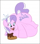 belly blue_eyes cake chocolate chubby cub cute cutie_mark diamond_tiara_(mlp) eating equine female feral food friendship_is_magic fur hair happy horse mammal morbidly_obese my_little_pony overweight pink_fur pink_skin plain_background pony purple_hair samael smile solo two_tone_hair white_background young
Rating: Safe
Score: 2
User: Lordryu
Date: November 02, 2012