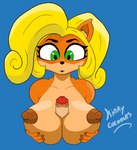 anthro areola big_breasts black_nose blonde_hair breast_grab breast_play breast_squish breasts brown_areola brown_nipples duo facial_expression female fur genitals green_eyes hair hand_on_breast inner_ear_fluff looking_down male male/female masturbation multicolored_body multicolored_fur nipples orange_body orange_fur penile penile_masturbation penis puffy_nipples sex simple_background squish titfuck tuft two_tone_body two_tone_fur kinkycoconuts activision crash_bandicoot_(series) coco_bandicoot bandicoot mammal marsupial portrait shaded