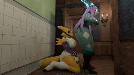anthro big_breasts big_butt breasts butt clean_diaper clothed clothing diaper diaper_fetish dominant dominant_female facesitting female female/female mistress sitting_on_another wearing_diaper wide_hips suicune_queen bandai_namco digimon nintendo pokemon digimon_(species) generation_2_pokemon legendary_pokemon pokemon_(species) renamon suicune 16:9 3d_(artwork) digital_media_(artwork) hi_res widescreen