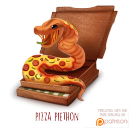 ambiguous_gender black_eyes box cheese container dairy_products feral food fruit humor melted_cheese open_mouth pepper_(fruit) pepperoni pizza pizza_box plant pun simple_background solo tongue tongue_out visual_pun white_background piper_thibodeau food_creature hybrid python reptile scalie snake 2016 digital_media_(artwork) digital_painting_(artwork) painting_(artwork)