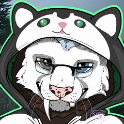 animal_onesie anthro black_onesie blue_eyes brown_body brown_eyes brown_fur clothed clothing eyewear front_view fur glasses heterochromia looking_at_viewer male male_anthro mouth_closed onesie outside pink_nose rectangular_glasses solo whiskers white_body white_fur white_onesie sketchy_shelby henry_jay felid mammal 1:1 2024 bust_portrait dated portrait signature