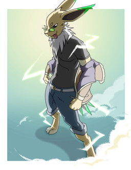 anthro anthrofied barefoot bottomwear clothing compression_shirt countershade_feet countershading cuffed_jeans denim denim_bottomwear denim_clothing electricity eyewear feet glasses glowing glowing_markings jacket jeans male mane markings pants shirt simple_background smoke smug_face solo spikes t-shirt tongue tongue_out topwear sb_torchic nintendo pokemon eeveelution generation_1_pokemon jolteon pokemon_(species) hi_res