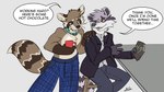 anthro collar duo male pre-transformation text transformation adalore jono okietheraccoon mammal procyonid raccoon 16:9 english_text hi_res widescreen