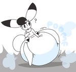 anthro big_diaper clean_diaper clothed clothing diaper diaper_only female fur hair huge_diaper on_one_leg one_leg_up raised_leg solo standing topless wearing_diaper dummydoodles osamu_tezuka the_amazing_3 captain_bokko lagomorph leporid mammal rabbit digital_media_(artwork)