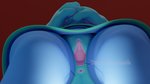 anthro anus blue_body blue_fur clitoral_hood clitoris clothed clothing digitigrade female fur gaping gaping_pussy genitals low-angle_view presenting presenting_pussy pussy solo upskirt bananastheleech kraft_trio felid mammal 16:9 hi_res widescreen