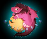 cute_fangs fangs feral food fruit holidays kemono male plant pumpkin red_body slightly_chubby solo tail teeth text wings hinami halloween mythology dragon mythological_creature mythological_scalie scalie 2012