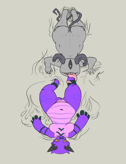 1_eye ambiguous_gender anthro bed_sheet bedding butt duo eyewear feet female female/ambiguous foot_fetish foot_lick foot_play genitals glasses hooked_tail horn imminent_vore licking long_tongue looking_down nude purple_body purple_scales scales sharp_teeth shortstack tail teeth tongue tongue_out vulva sizzleburn_(artist) atlyss jera_(character) lix_(peb) demon horned_humanoid humanoid imp kobold kubold_(atlyss) scalie absurd_res hi_res