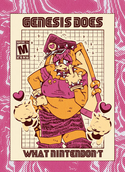 anthro belly belly_overhang big_belly biped bottomwear bracelet breasts clothing collar ear_piercing ear_ring emanata esrb_rating female geometric_background gesture gloves grid_background hand_gesture hand_on_hip handwear hat headgear headwear heart_symbol jewelry middle_finger nipple_outline nipples overweight overweight_anthro overweight_female pattern_background piercing ring_piercing simple_background skirt smile solo spiked_bracelet spiked_collar spiked_hat spikes text wordplay cammypuppy esrb sega sega_genesis sonic_the_hedgehog_(series) amy_chao vanilla_the_rabbit chao_(sonic) character_chao lagomorph leporid mammal rabbit english_text hi_res