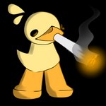 ambiguous_gender beak dot_eyes drugs marijuana shitpost smoking solo toony tgh mario_smoking_weed ralsei_smoking_blunt bucky_(tgh) anatid anseriform avian bird duck 1:1 absurd_res alpha_channel hi_res meme