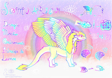 brain breath_powers claws feathered_wings feathers feral floating_eyes fur horn male orange_eyes organs poison poison_breath quadruped rainbow solo symbol tail text white_body white_feathers white_fur wings yellow_body yellow_feathers yellow_fur somnarion_(artist) mythology somnarion dragon furred_dragon furred_scalie mythological_creature mythological_scalie scalie hi_res model_sheet portuguese_text translated