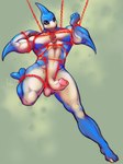 anthro balls bdsm biceps bondage bound erection genitals glans humanoid_genitalia humanoid_penis male muscular muscular_male nude pecs penis restraints rope rope_bondage solo fydbac yu-gi-oh! neo-spacian_aqua_dolphin alien cetacean dolphin duel_monster humanoid mammal marine toothed_whale 3:4 absurd_res hi_res