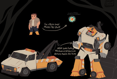 arm_hair armor before_and_after body_hair boots clothed clothing directional_arrow footwear hair headgear helmet hook horror_(theme) machine male metallic_body red_eyes robotization shoes solo soul sparks text tow_truck transformation truck vehicle krayzay_wire hasbro takara_tomy transformers sparkplug_witwicky cybertronian human humanoid mammal robot english_text hi_res