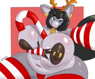 anthro areola armwear barbell_piercing belly between_breasts big_belly big_breasts breast_grab breast_squeeze breast_squish breasts candy candy_cane christmas_clothing christmas_headwear clothing dessert elbow_gloves female food freckled_face freckled_shoulders freckles gloves hand_on_breast handwear headgear headwear holidays huge_breasts leggings legwear looking_at_viewer nipple_dip nipple_piercing nipples object_between_breasts overweight overweight_anthro overweight_female piercing reindeer_antlers selfie skindentation smile smiling_at_viewer solo squeezing squish thick_thighs thigh_highs wide_hips oliburgob christmas haylee_(chunkerbuns) asinus donkey equid equine mammal absurd_res hi_res