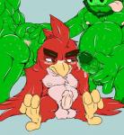 anthro anthrofied anus balls beak erection genitals group group_sex humanoid_genitalia humanoid_penis male male/male nude penis sex simple_background threesome trio hopelesshighschool angry_birds rovio_entertainment sega the_angry_birds_movie king_leonard_mudbeard pig_(angry_birds) red_(angry_birds) avian bird domestic_pig mammal suid suine sus_(pig) hi_res