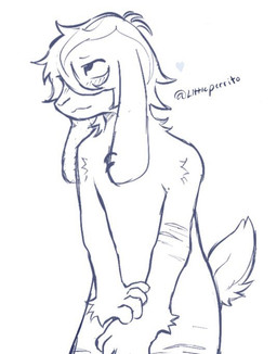 anthro floppy_ears lop_ears nude_ambiguous nude_anthro scar self-harm_scars simple_background solo white_background littleperrito lagomorph leporid mammal rabbit 2026 monochrome sketch