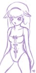 anthro blush breasts clothing female leotard lingerie one-piece_swimsuit shy solo swimwear trashman maple_town palm_town shin_maple_town_monogatari sue_(maple_town) bovid caprine mammal sheep 1:2 hi_res monochrome purple_and_white sketch