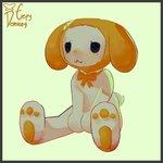 accessory anthro biped border clothing feet female flower flower_in_hair fur grey_border hair hair_accessory headgear headwear hood orange_clothing orange_headwear orange_pawpads pawpads plant simple_background sitting tail white_body white_fur white_tail eepy_donkey onegai_my_melody sanrio my_melody lagomorph leporid mammal rabbit 1:1 hi_res