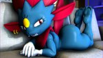 5_toes anthro big_butt butt ear_piercing eclipseworks feet furniture lookin lying male on_front piercing sofa the_pose toes kabalmystic_(modeler) nintendo pokemon generation_4_pokemon pokemon_(species) weavile 16:9 3d_(artwork) 4k absurd_res digital_media_(artwork) hi_res widescreen