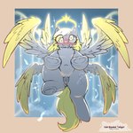 6_wings animal_genitalia animal_pussy blonde_hair blush closed_smile derp_eyes equine_genitalia equine_pussy eyebrows eyelashes female feral front_view fur genitals grey_body grey_fur hair halo hooves looking_at_viewer looking_up mouth_closed multi_wing navel pupils pussy quadruped smile solo tail wings yellow_eyes yellow_tail cold-blooded-twilight friendship_is_magic hasbro my_little_pony derpy_hooves_(mlp) angel biblically_accurate_angel equid equine horse hybrid mammal pony seraph_(angel) 1:1 2025 hi_res