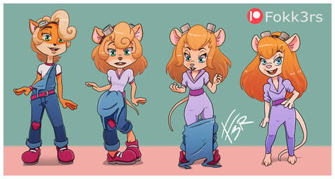 anthro barefoot base_one_layout basic_sequence belt black_nose blonde_hair blue_eyes border clothing eyewear eyewear_on_head feet female footwear four_frame_image four_frame_sequence goggles goggles_on_head green_eyes hair jumpsuit linear_sequence looking_down one_row_layout open_mouth pink_nose shirt shoes shrinking size_transformation smile solo species_transformation topwear transformation transformation_sequence white_border ed-fokk3r activision chip_'n_dale_rescue_rangers crash_bandicoot_(series) disney coco_bandicoot gadget_hackwrench bandicoot mammal marsupial mouse murid murine rodent 2021 hi_res sequence