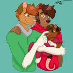 anthro baby blue_eyes boop brown_body brown_eyes brown_fur brown_hair brown_markings clothed clothing eyebrows facial_hair female fur gloves_(marking) group hair hand_on_shoulder happy heterochromia holding_child husband interspecies lgbt_couple male markings orange_hair sideburns smile thick_eyebrows whiskers white_body white_fur white_markings yellow_sclera young young_anthro zer0rebel4 mythology thomas_ii_(zer0rebel4) timothy_(zer0rebel4) american_opossum canid canine canis hybrid mammal marsupial mythological_canine mythological_creature werecanid werecanine werecreature wereopossum werepossum werewolf wolf 1:1 digital_media_(artwork) half-length_portrait hi_res portrait daughter_(lore) father_(lore) father_and_child_(lore) father_and_daughter_(lore) parent_(lore) parent_and_child_(lore) parent_and_daughter_(lore)