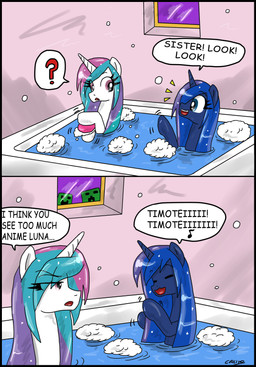 ! 2012 ? bath blue_eyes ciriliko comic creeper duo equine eye_contact eyes_closed female feral friendship_is_magic hair horn horse lucky_star mammal minecraft multi-colored_hair my_little_pony open_mouth parody pony princess princess_celestia_(mlp) princess_luna_(mlp) purple_eyes royalty soap sparkles video_games water wet wet_hair
Rating: Safe
Score: 8
User: Robinebra
Date: November 07, 2013