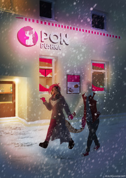 5_fingers anthro bald brown_body brown_scales clothing detailed_background duo earmuffs feathered_tail feathers female fingers footwear gloves green_eyes green_hair hair hand_holding hand_in_pocket handwear jacket letterman_jacket light-skinned_male light_body light_skin long_tail male male/female multicolored_body multicolored_hair multicolored_scales outside pink_clothing pink_gloves pink_handwear pockets red_clothing red_footwear red_shoes red_sneakers restaurant scales scarf shoes short_hair sneakers snow snowing tail tail_tuft text topwear tuft two_tone_body two_tone_hair two_tone_scales winter winter_clothing winter_coat altgaming2419 cavemanon_studios devlog:_a_post-modern_college_experience hasbro my_little_pony pon-pushka snoot_game dev_(devlog) fan_character rebecca_(devlog) zephyr_(op_gero) ceratopsian ceratopsid chasmosaurine dinosaur dromaeosaurid feathered_dinosaur feathered_scalie hadrosaurid human mammal marginocephalian microraptor ornithischian ornithopod parasaurolophus prehistoric_species reptile saurischian scalie stegosaurian stegosaurus theropod thyreophoran triceratops 2025 absurd_res artist_name digital_drawing_(artwork) digital_media_(artwork) hi_res watermark