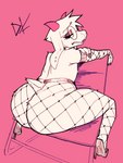 anthro big_butt butt clothed clothing crossdressing eyewear femboy fishnet_clothing footwear fur glasses glistening_eyelids high_heels huge_butt lidded_eyes male shoes sitting solo thick_thighs wearing_glasses white_body white_fur desertkaiju deltarune undertale undertale_(series) ralsei boss_monster_(undertale) bovid caprine darkner mammal 2024 absurd_res hi_res