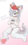 anthro clothing feet female holidays inner_ear_fluff pawpads solo sweater topwear tuft nrpwccold221 christmas absurd_res hi_res