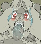 absurd_res anthro arkailart big_penis blue_glans blue_pawpads bodily_fluids canid canine canine_teeth canine_tongue claws cum cum_in_mouth cum_inside duo erection felid fellatio foreskin fur generation_4_pokemon generation_7_pokemon genital_fluids genitals glans heart_eyes heart_symbol hi_res humanoid_genitalia humanoid_penis legendary_pokemon lucario male male/male male_penetrated mammal nintendo nude oral oral_penetration pawpads penetration penile penis penis_nursing penis_on_face penis_on_tongue pokemon pokemon_(species) red_eyes sex tongue tongue_out uvula zeraora