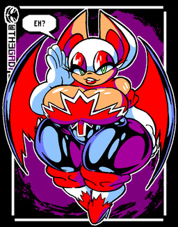 anthro big_breasts breasts cleavage clothed clothing female holidays huge_thighs looking_at_viewer narrowed_eyes solo thick_thighs tight_clothing wide_hips th3gadfly canada_day sega sonic_the_hedgehog_(series) rouge_the_bat bat mammal hi_res