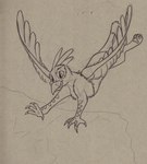 avian_feet beak cat_tail eye_markings feathered_crest feathered_wings feathers flying head_crest male markings paws solo wings unknown_artist mythology saewin avian felid feline gryphon lynx mammal mythological_avian mythological_creature absurd_res hi_res