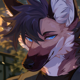 anthro black_hair black_nose blue_eyes brown_body brown_fur cheek_tuft clothed clothing facial_tuft front_view fur hair looking_at_viewer male mouth_closed narrowed_eyes neck_tuft orange_body orange_fur outside short_hair solo tuft white_body white_fur corzh77 jack_richard_houston canid canine mammal maned_wolf 1:1 hi_res