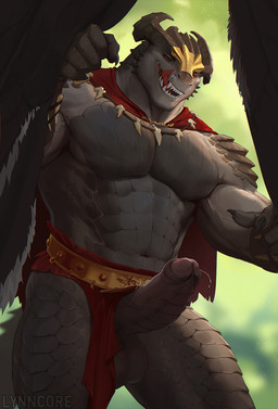 5_fingers abs anthro armor aroused aroused_face aroused_smile balls barazoku barbarian barbarian_outfit biceps big_balls big_muscles big_penis biped bodily_fluids bone bone_necklace bottomwear bottomwear_aside bracers brown_body brown_penis brown_scales cape claws clothed clothing clothing_aside day erection facial_piercing fangs fingers foreskin genital_fluids genitals glans gold_(metal) head_crest headpiece horn huge_muscles humanoid_genitalia humanoid_penis ineffective_clothing ineffective_loincloth inside jewelry loincloth loincloth_aside looking_at_viewer male male_anthro mostly_nude mostly_nude_anthro mostly_nude_male muscular muscular_anthro muscular_arms muscular_legs muscular_male muscular_thighs nature nature_background navel necklace partially_clothed partially_retracted_foreskin pecs penis piercing pink_glans precum red_cape red_clothing red_eyes ridged_penis ridges scales smile smiling_at_viewer solo standing tail teeth tent thick_arms thick_neck thick_penis thick_thighs tongue tribal urethra vein veiny_penis lynncore dungeons_and_dragons hasbro wizards_of_the_coast drogoroth dragonborn_(dnd) scalie hi_res