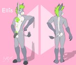 anthro arm_tuft balls belly_tuft biped black_glans black_nipples black_penis blue_eyes butt cheek_tuft chest_tuft elbow_tuft eyebrows facial_tuft front_view fur genitals glans glistening glistening_eyes green_hair grey_body grey_ears grey_fur grey_tail hair half-erect hand_on_hip humanoid_genitalia humanoid_penis inner_ear_fluff male navel neck_tuft nipples open_mouth penis pink_tongue raised_eyebrow rear_view short_hair small_butt solo standing tail tail_tuft teeth tongue tuft white_balls white_body white_fur white_inner_ear_fluff bucklebunny ellis_(bucklebunny) asinus donkey equid equine mammal absurd_res digital_media_(artwork) hi_res signature