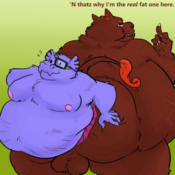 anal anal_vore balls belly big_belly big_moobs blue_body blue_fur brown_body brown_fur eyewear fur genitals huge_belly male male/male monocle moobs nipples nude obese overweight pink_nipples rude seiten_ayasbang size_difference slob stretch_marks stretched_anus vore raemyshu timuron d'arek_(timuron) azdov 1:1 hi_res
