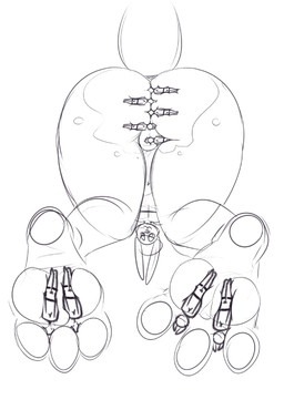 3_toes :3 anthro between_toes butt butt_focus extreme_size_difference feet female foreshortening group kneeling long_ears looking_at_viewer looking_through looking_through_legs looking_through_legs_at_viewer male male/female micro pawpads presenting presenting_hindquarters raised_tail simple_background size_difference solo_focus tail toes white_background jigglyjuggle black_and_white digital_drawing_(artwork) digital_media_(artwork) line_art monochrome sketch