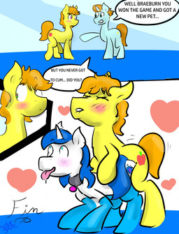 ahegao anal anal_penetration anatomically_correct anatomically_correct_genitalia anatomically_correct_penis animal_genitalia animal_penis bdsm bite biting_lip biting_own_lip blue_background blue_clothing blue_eyes blue_footwear blue_hair blue_legwear blue_socks blush brown_hair clothing collar cutie_mark dialogue dominant dominant_male duo equine_genitalia equine_penis eyes_closed feminization feral feral_on_feral feral_penetrated feral_penetrating feral_penetrating_feral flaccid footwear footwear_only forced from_behind_position fur genitals green_body green_eyes green_fur hair heart_symbol horn horse_tail infidelity legwear legwear_only looking_pleasured male male/male male_penetrated male_penetrating male_penetrating_male medial_ring mostly_nude mounting orange_body orange_fur orientation_play penetration penile penile_penetration penis penis_in_ass petplay rape roleplay self_bite sex sex_slave simple_background slave socks socks_only speech_bubble straight_to_gay submissive submissive_male text thigh_highs tongue tongue_out unicorn_horn white_body white_fur yellow_body yellow_fur killian_joy friendship_is_magic hasbro instant_loss_2koma my_little_pony mythology braeburn_(mlp) fan_character shining_armor_(mlp) equid equine mammal mythological_creature mythological_equine unicorn 2018 comic english_text hi_res
