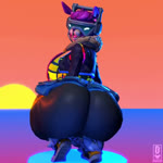 anthro big_breasts big_butt bottomwear bouncing_breasts bouncing_butt breasts butt clothed clothing electronics eyewear female footwear fur headgear headphones huge_butt jacket jiggling looking_at_viewer looking_back miniskirt music pants presenting presenting_hindquarters purple_body purple_fur shaking_breasts shaking_butt shoes skirt sneakers solo sun synced_to_music thick_thighs topwear wide_hips daiidalus epic_games fortnite dj_bop alpaca camelid mammal 1:1 3d_(artwork) 3d_animation animated digital_media_(artwork) long_playtime sound webm