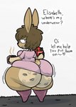 anthro big_butt bottom_heavy breasts butt clothed clothing dialogue female huge_butt huge_hips huge_thighs hyper hyper_butt hyper_thighs kiss_mark looking_at_viewer overweight overweight_female solo speech_bubble text thick_thighs wide_hips maddeku ellie_(maddeku) deer mammal 2018 digital_media_(artwork) english_text hi_res