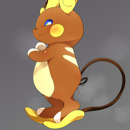 ambiguous_gender anal anal_beads anal_penetration blue_eyes blush bodily_fluids brown_nose countershading ears_up fur looking_at_viewer orange_body orange_fur penetration sex_toy side_view smile snout solo standing_on_tail tail thin_tail white_body white_countershading rinrin_(pixiv) nintendo pokemon alolan_form alolan_raichu generation_7_pokemon pokemon_(species) regional_form_(pokemon) shiny_pokemon 1:1 hi_res