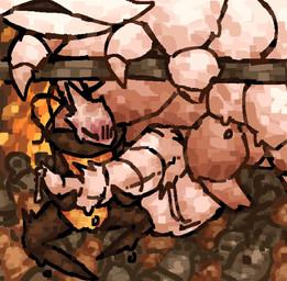 anthro anthro_on_feral balls bell bestiality blush blushing_profusely bodily_fluids duo erection exoskeleton eyes_closed female feral genital_fluids genitals holding_penis intersex intersex/female open_mouth penis precum presenting presenting_penis sitting size_difference supporting scaliescum hollow_knight:_silksong hollow_knight_(franchise) team_cherry bell_beast shakra_(hollow_knight:_silksong) arthropod aliasing digital_media_(artwork) hi_res