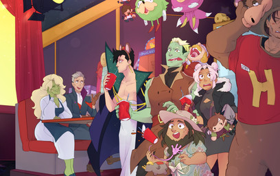 ambiguous_gender anime_style beard blonde_hair breasts clothed clothing container cup curtains detailed_background doll facial_hair female fully_clothed furniture group hair hat headgear headwear humanoid_pointy_ears king male mascot_costume not_furry open_mouth plushie pointy_ears royalty sitting table drawfee karina_farek drawfee_(copyright) drawtectives eugene_finch grendan_highforge gyorik_rogdul huck_e._heese jancy_true joebeans rose_(drawtectives) william_anneus dwarf human humanoid mammal orc digital_media_(artwork) official_art nonbinary_(lore)
